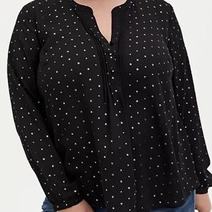 Torrid Black and Star Print Blouse